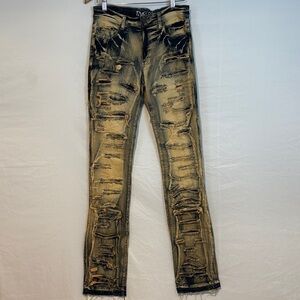 Taker Men’s Destroyed Slim Fit Jeans Size 30x38